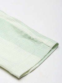 Beige & Green Stiped Pencil Pant