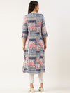 White Ethnic Motifs Printed A-line Princess Cut kurta