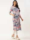 White Ethnic Motifs Printed A-line Princess Cut kurta
