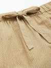 Beige Pure Cotton Zig Zag Design Sleepwear