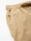 Beige Pure Cotton Zig Zag Design Sleepwear