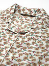 Off White Floral Printed Sleepwear