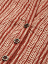 Red & Beige Striped Printed Tunic