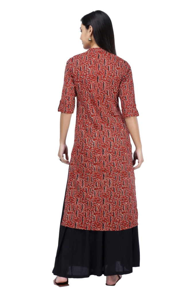 Red Printed Kurta