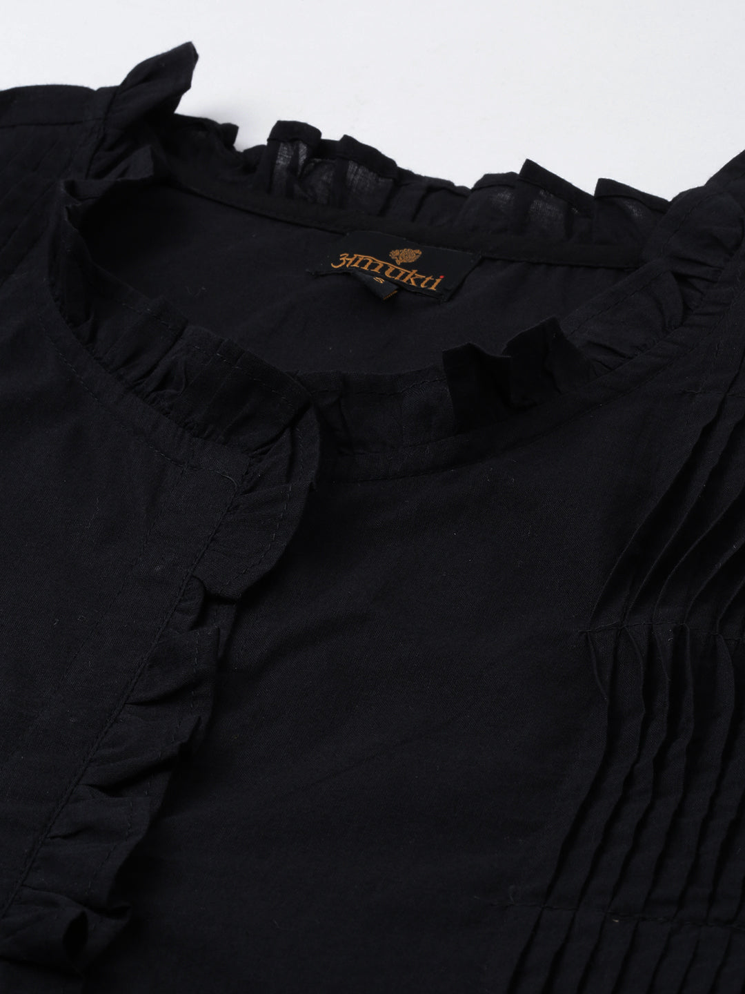 Black Solid Straight Kurta