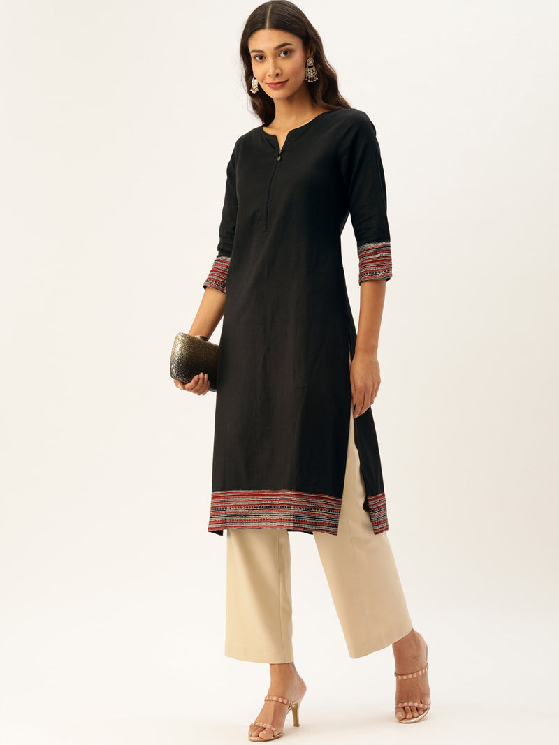 Black Embroidery Kurta