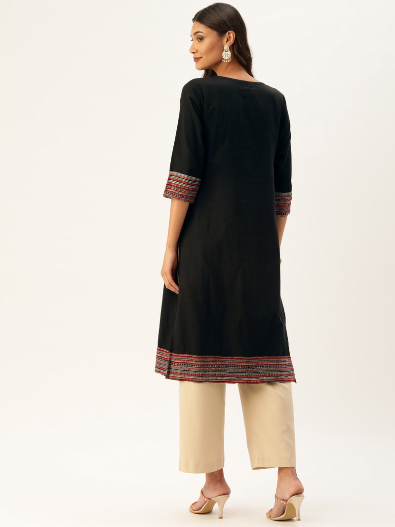 Black Embroidery Kurta